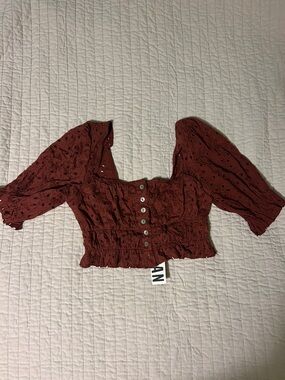 Urban Outfitters Brooke Eyelet Crop Top - Small